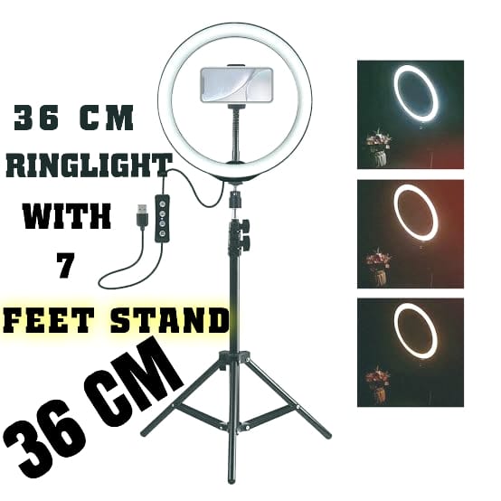 26cm Ring Light With Mobile Holder With 7Feet Tripod Stand
